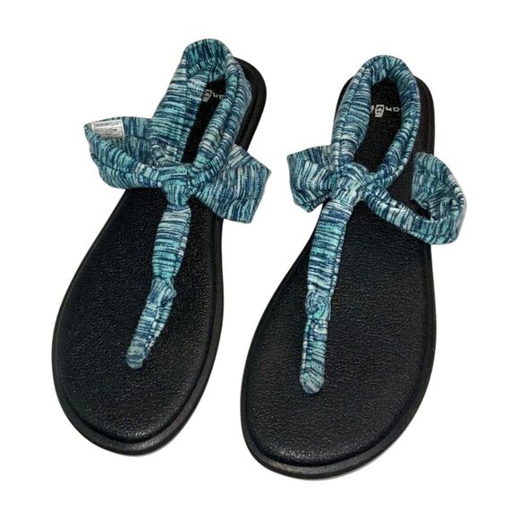 Sanuk Yoga Sling Ella Prints Flip-Flop Navy Space Dye Size 9 - Picture 1 of 5